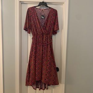 SOLD.                 East Adeline Hi-low Faux Wrap Dress